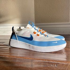 Nike SB Nyjah Free 2 White Dutch Blue Orange BV2078-402 Men's Size 11.5